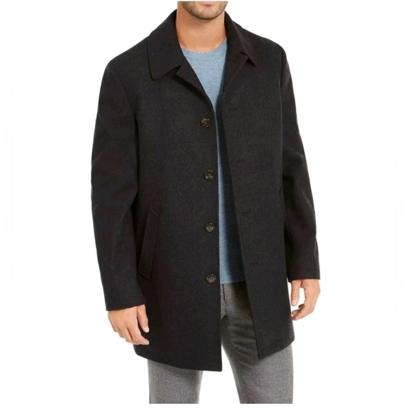 Ralph Lauren Men classic fit Wool ledric overcoat charcoal plain Size 46L